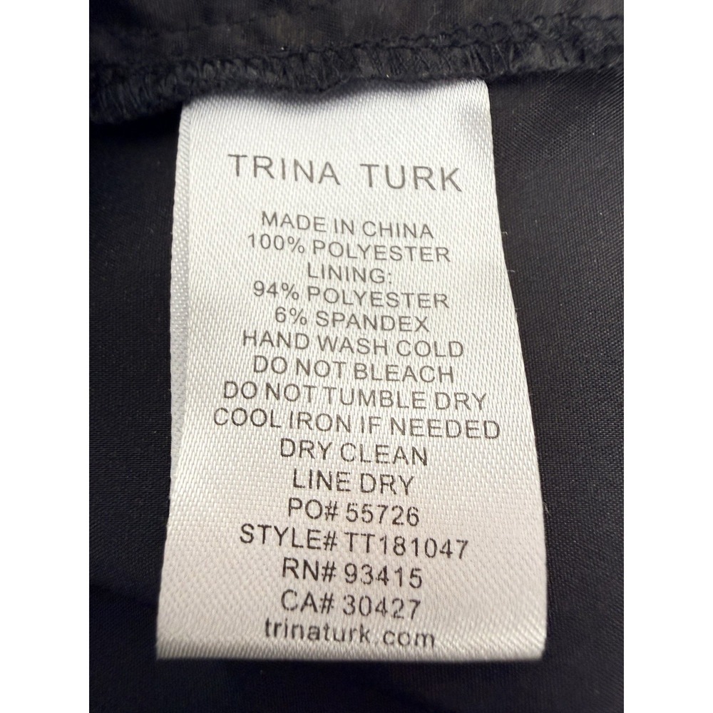 Trina Turk Black Floral Overlay Lace Mini Dress Women's Large Cocktail #50 - Picture 9 of 10